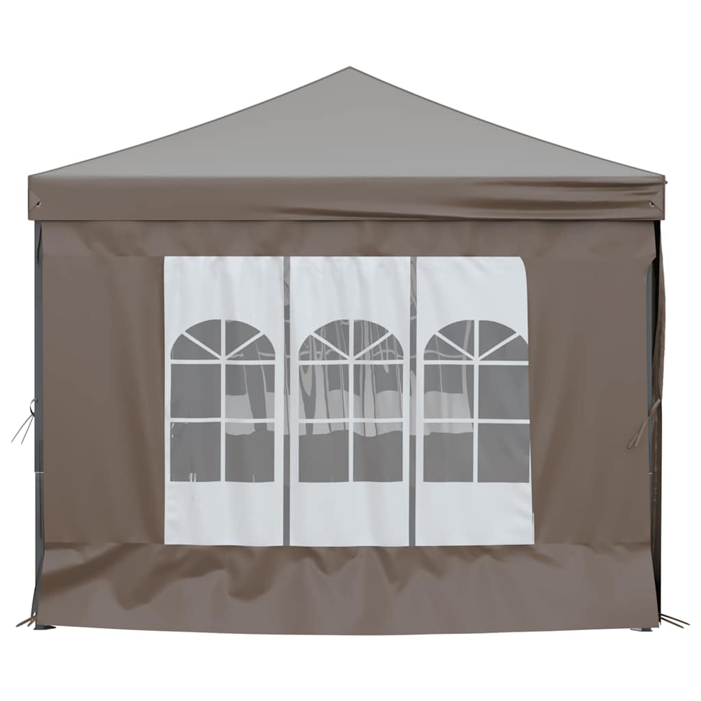 Skládací party stan s bočními stěnami taupe 3 x 6 m