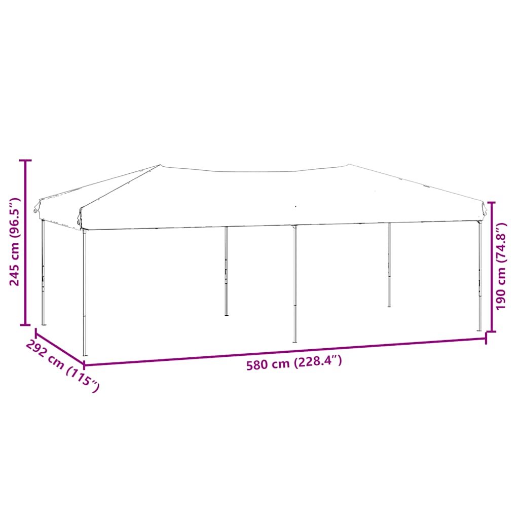 Skládací party stan s bočními stěnami taupe 3 x 6 m