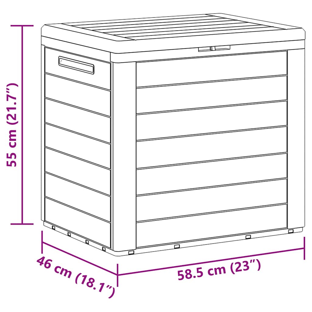 Zahradní úložný box antracitový 58,5 x 46 x 55 cm polypropylen