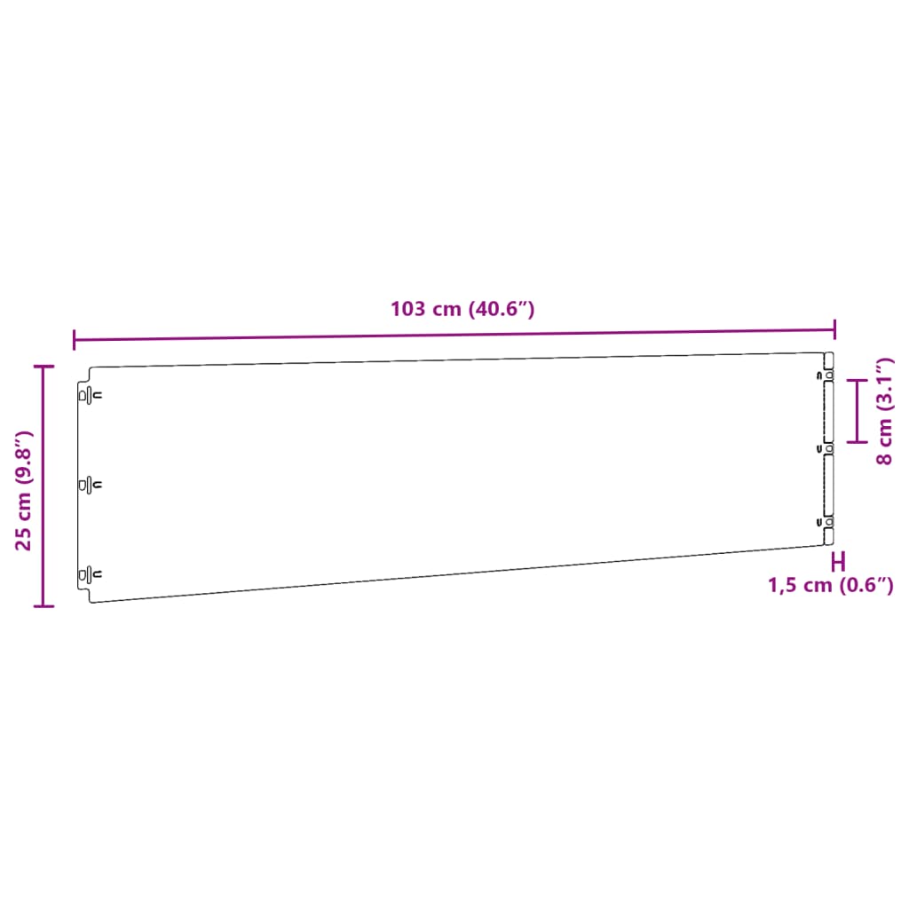Travní lemy 10 ks 25 x 103 cm flexibilní cortenová ocel