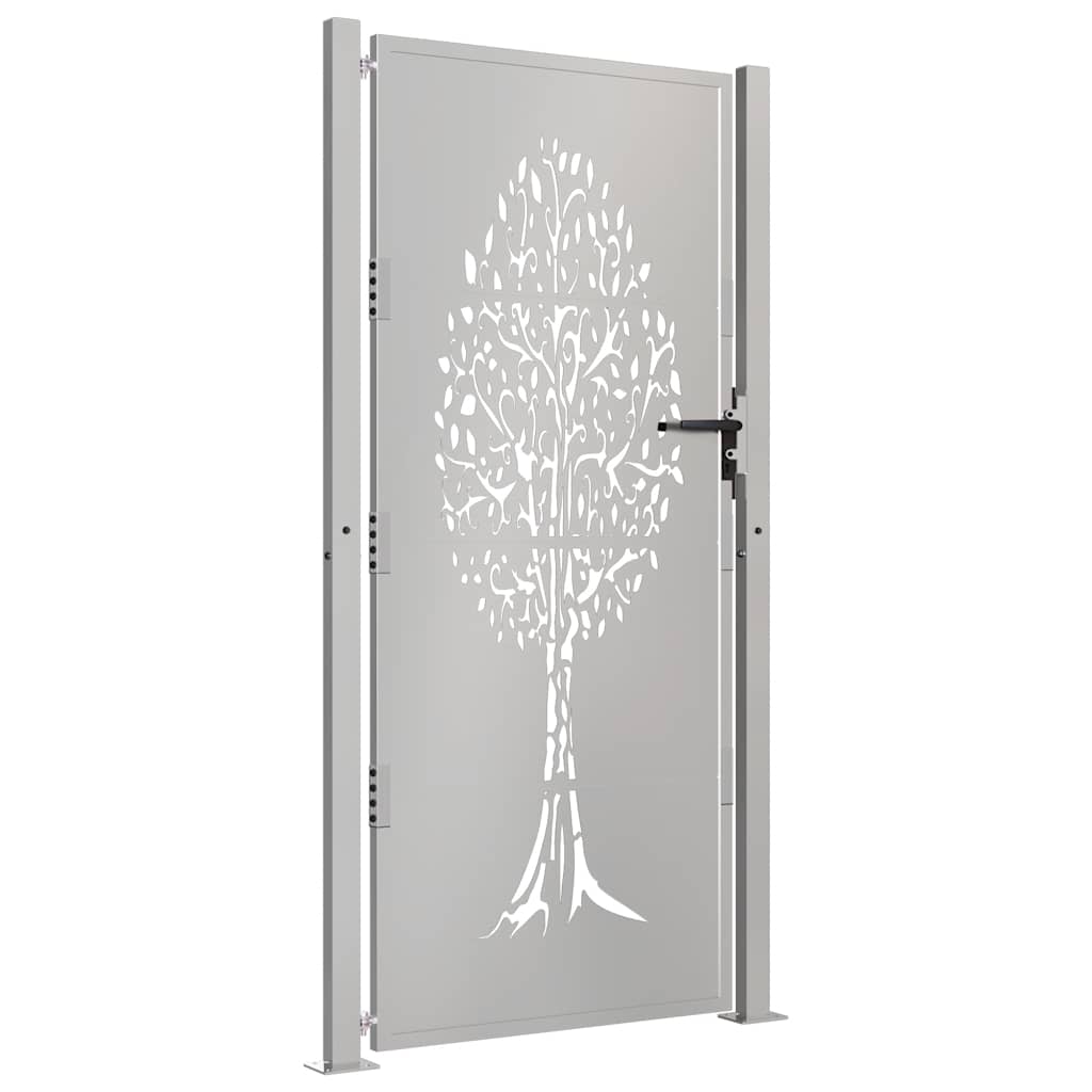Zahradní branka 105 x 205 cm cortenová ocel design stromu
