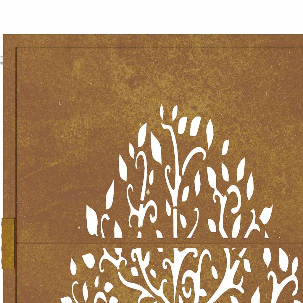 Zahradní branka 105 x 205 cm cortenová ocel design stromu