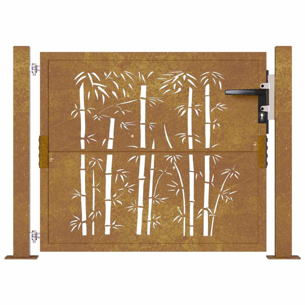 Zahradní branka 105 x 80 cm cortenová ocel Bambus