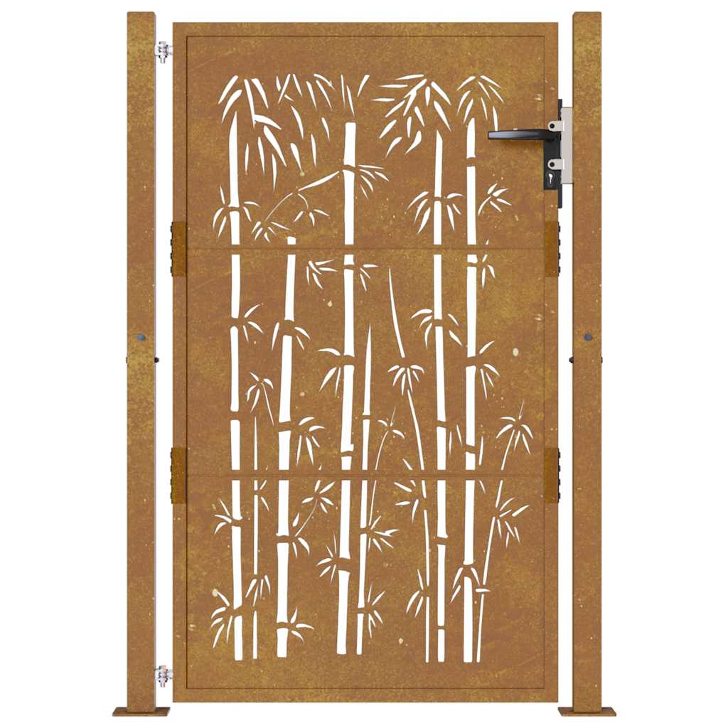 Zahradní branka 105 x 155 cm cortenová ocel Bambus