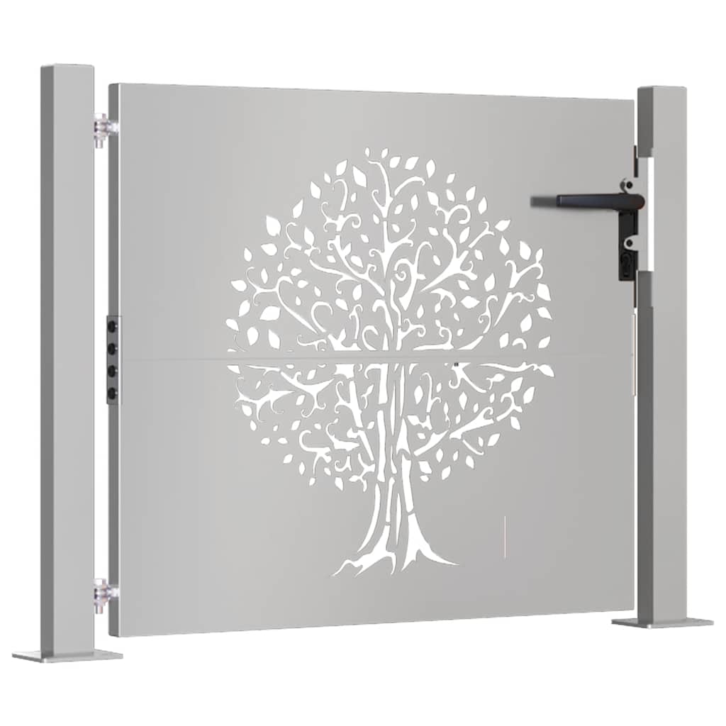 Zahradní branka 105 x 80 cm cortenová ocel Strom