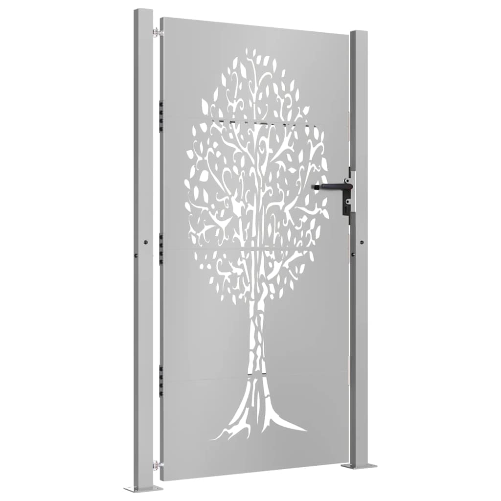 Zahradní branka 105 x 205 cm cortenová ocel design stromu