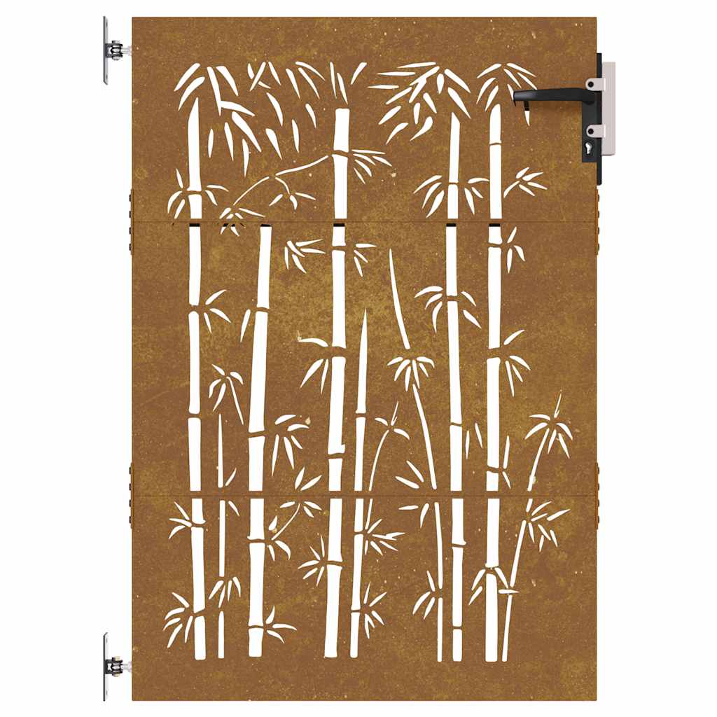 Zahradní branka 85 x 125 cm cortenová ocel Bambus
