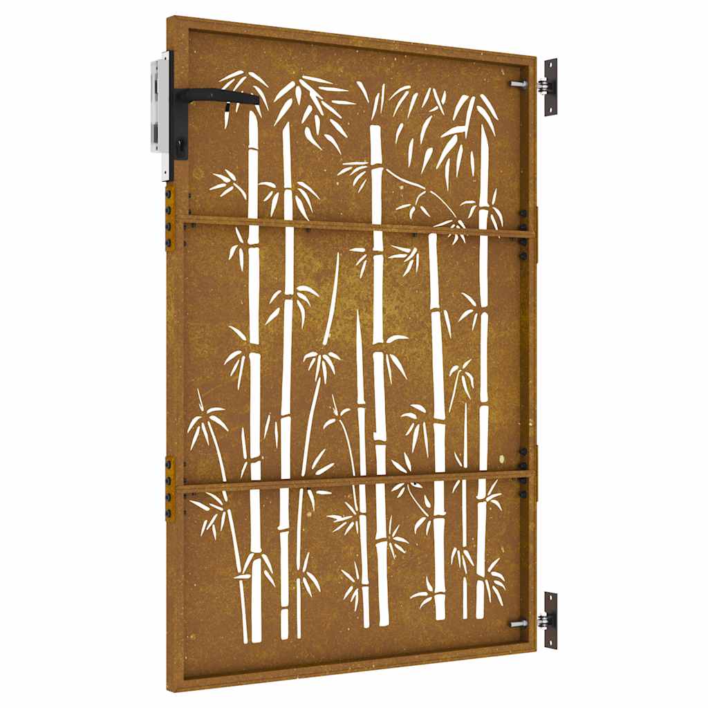 Zahradní branka 85 x 150 cm cortenová ocel Bambus