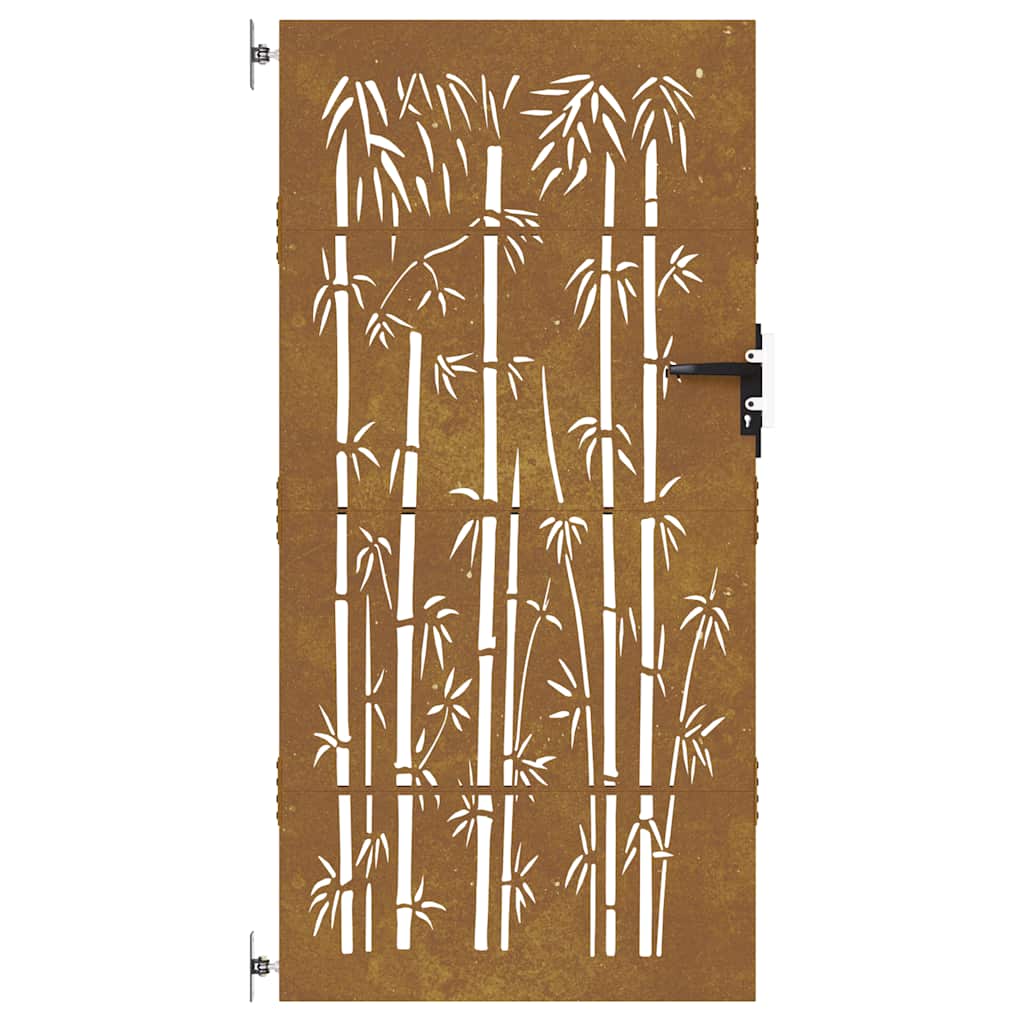 Zahradní branka 85 x 175 cm cortenová ocel Bambus