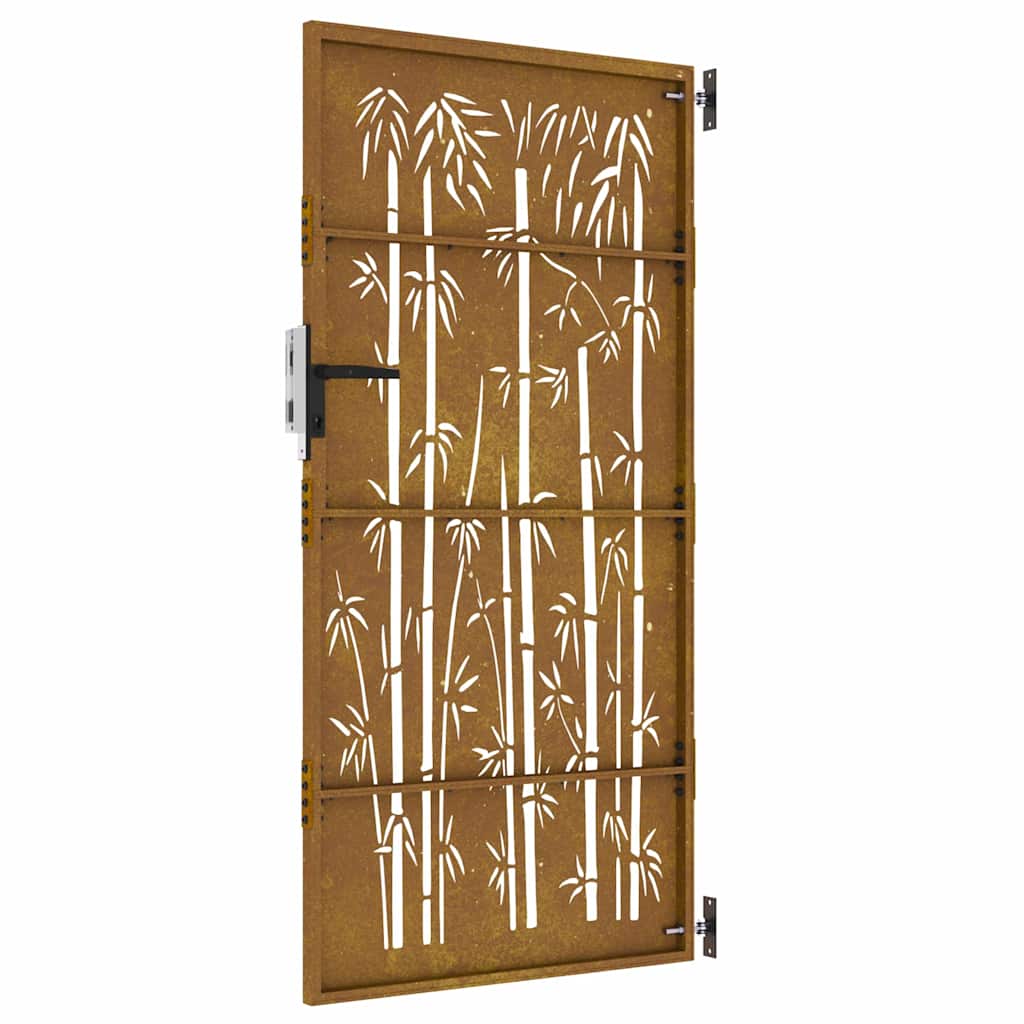 Zahradní branka 85 x 175 cm cortenová ocel Bambus