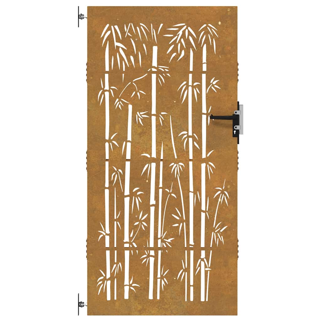 Zahradní branka 85 x 200 cm cortenová ocel Bambus