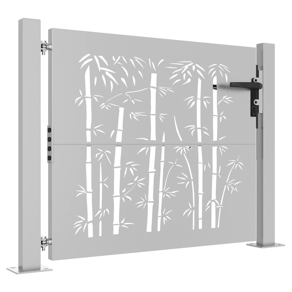 Zahradní branka 105 x 105 cm cortenová ocel Bambus