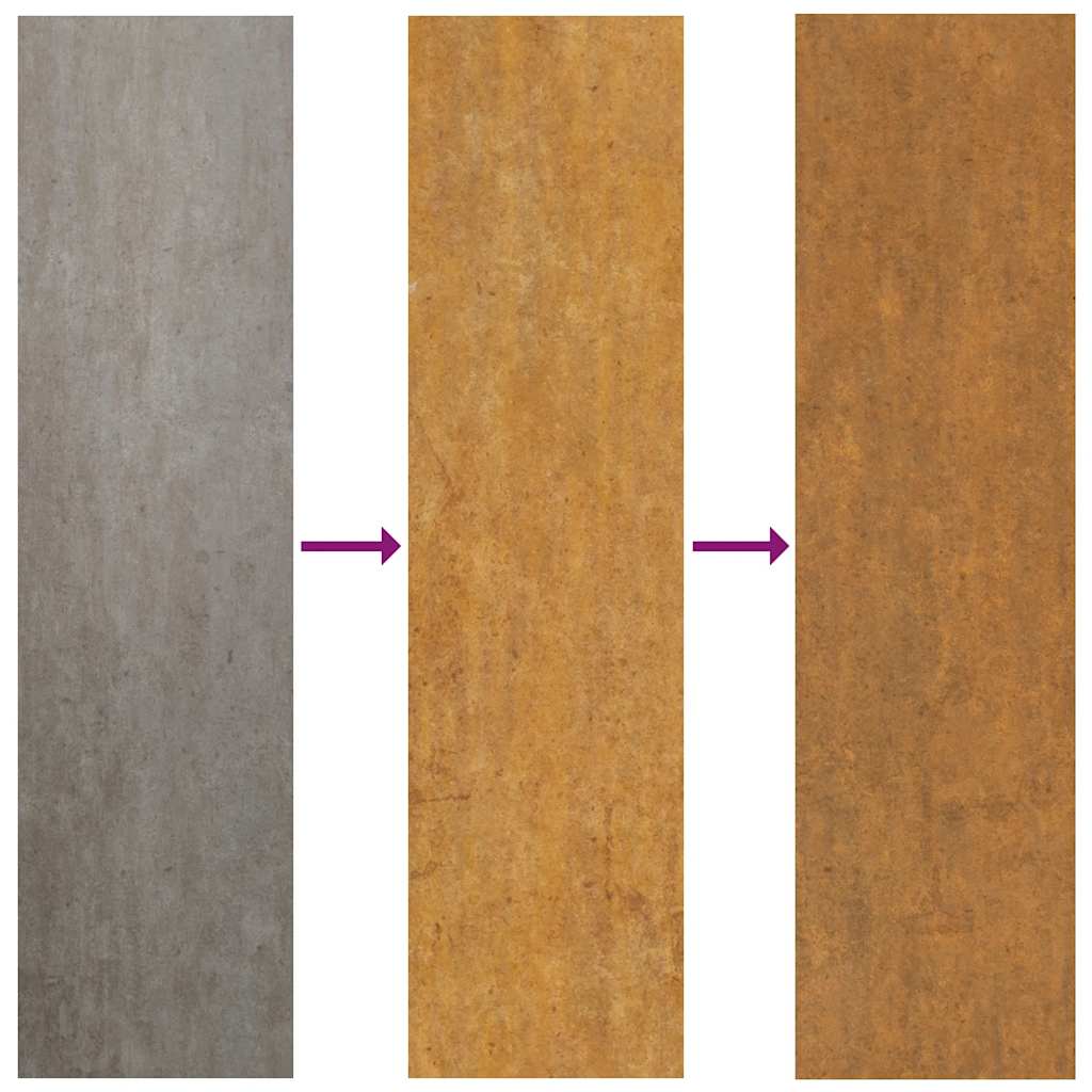 Zahradní branka 105 x 155 cm cortenová ocel Bambus