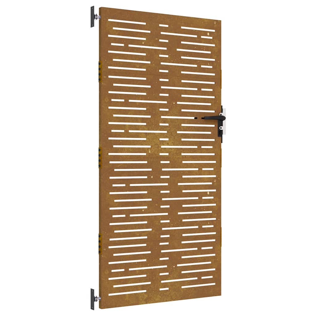 Zahradní branka 85 x 175 cm cortenová ocel Pruhy