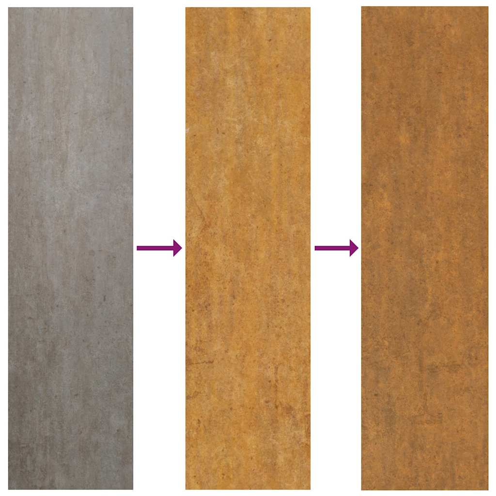 Zahradní branka 105 x 205 cm cortenová ocel