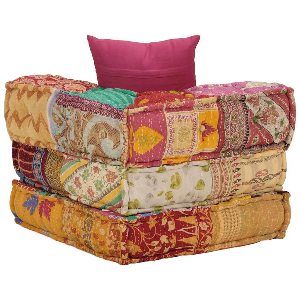 Modulární pouf s polštářem patchwork textil