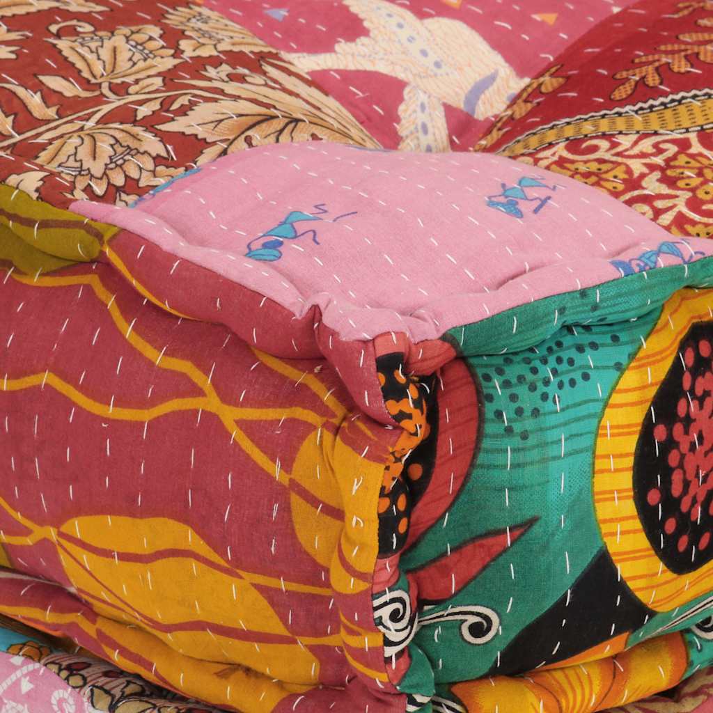 Modulární pouf s polštářem patchwork textil