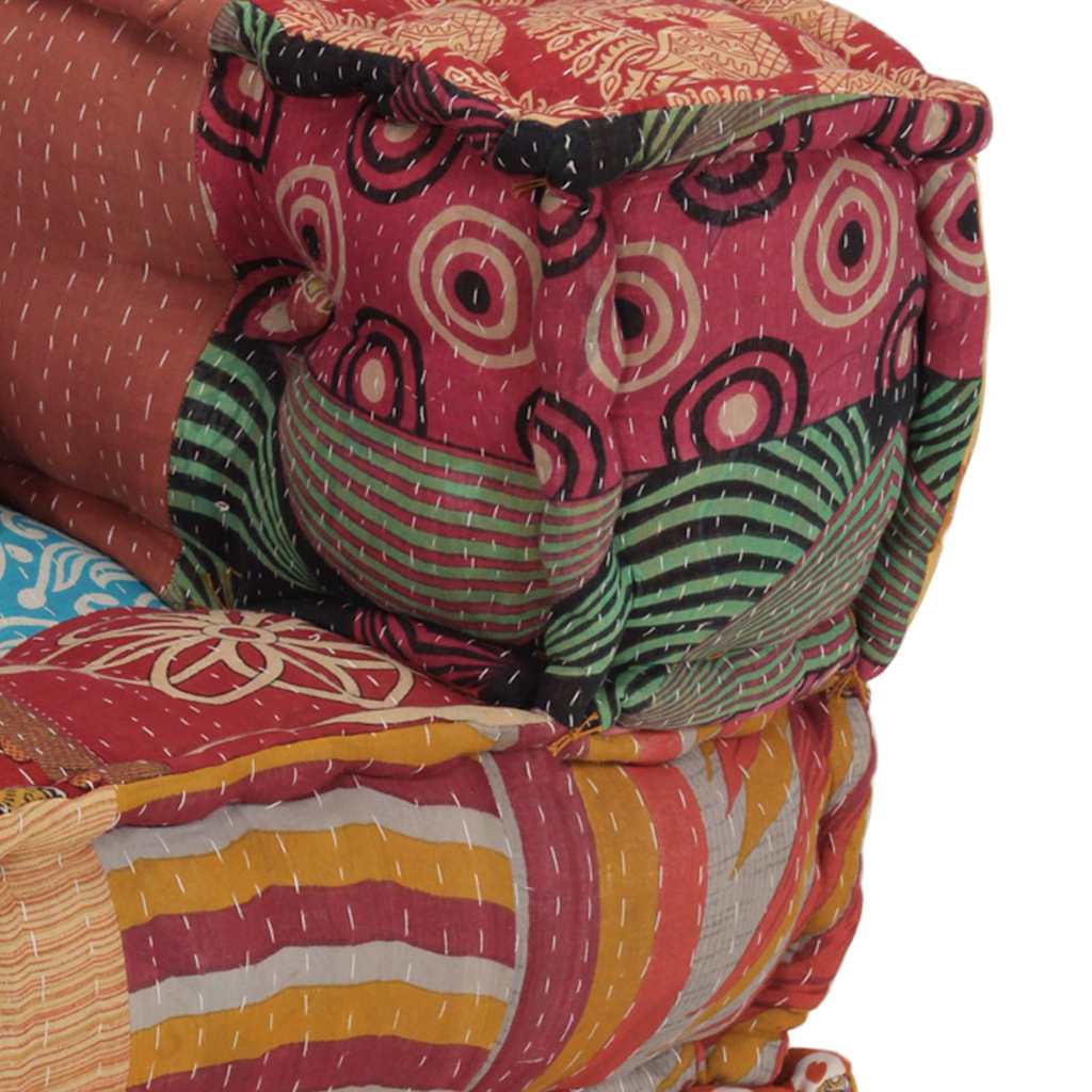 Modulární pouf s polštářem patchwork textil