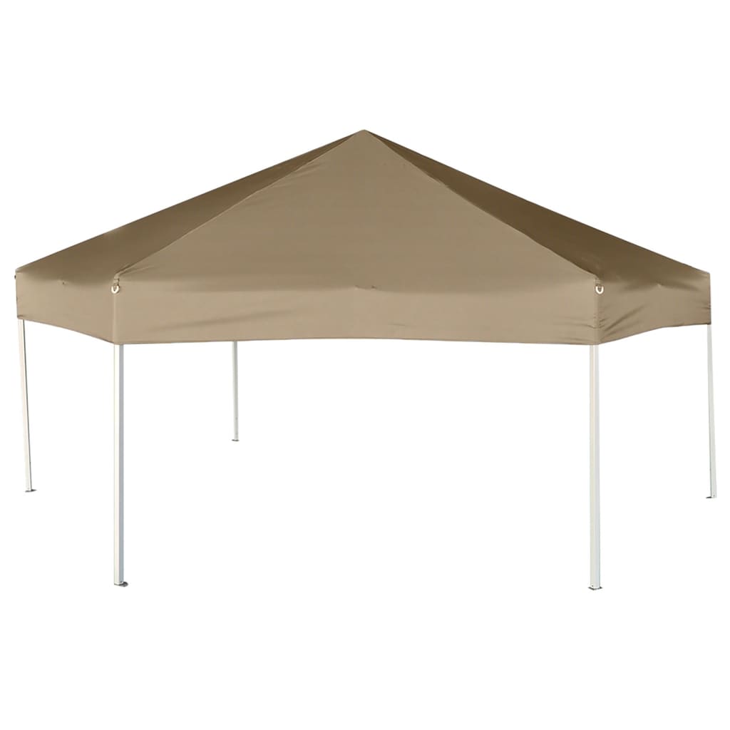 Šestihranný pop-up stan s bočnicemi 3,6 x 3,1 m taupe 220 g/m²