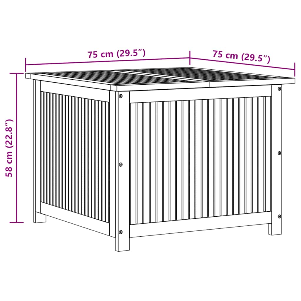 Zahradní úložný box 75 x 75 x 58 cm masivní akáciové dřevo