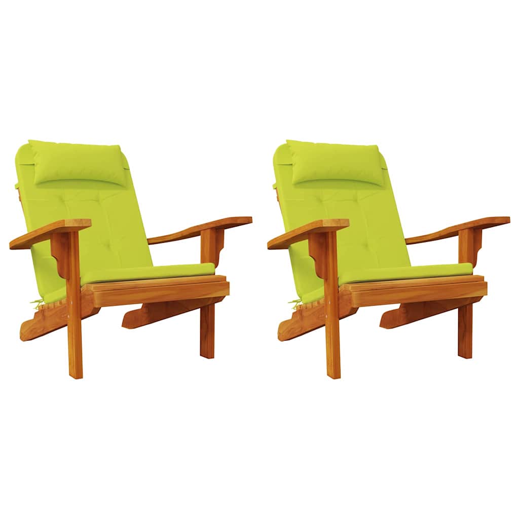 Polštář na židli 2 pcs Jasně zelená 58 x 77 x 4.5 cm