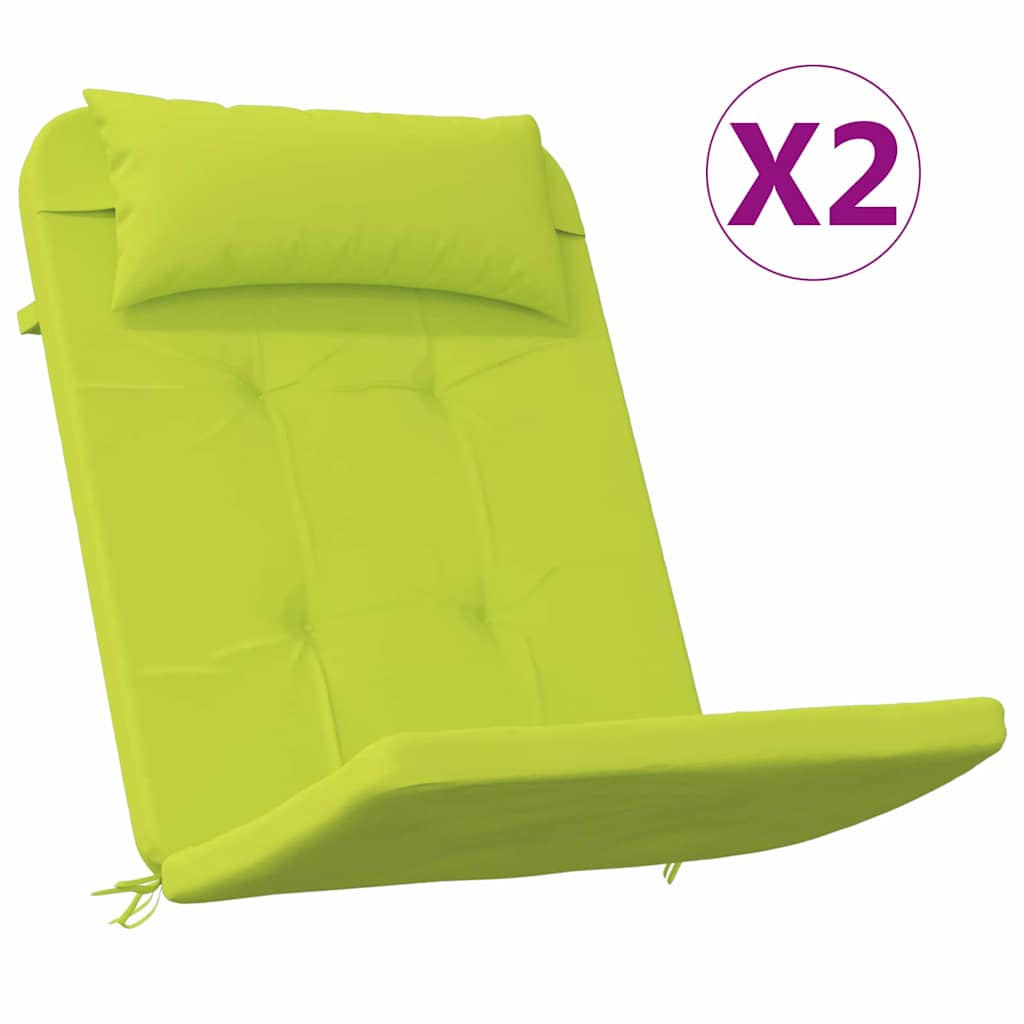 Polštář na židli 2 pcs Jasně zelená 58 x 77 x 4.5 cm
