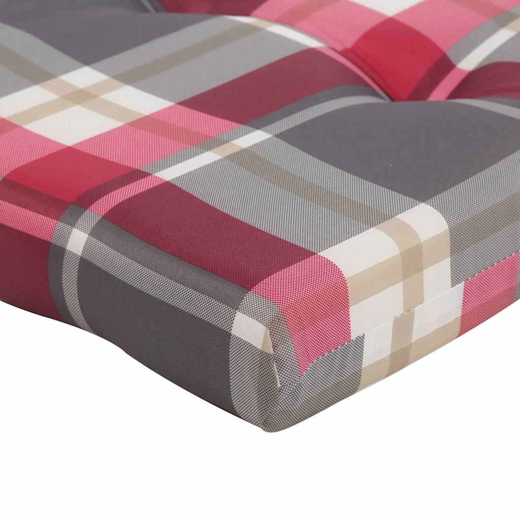 Polštář na židli 2 pcs Vzor červená kostka 58 x 77 x 4.5 cm
