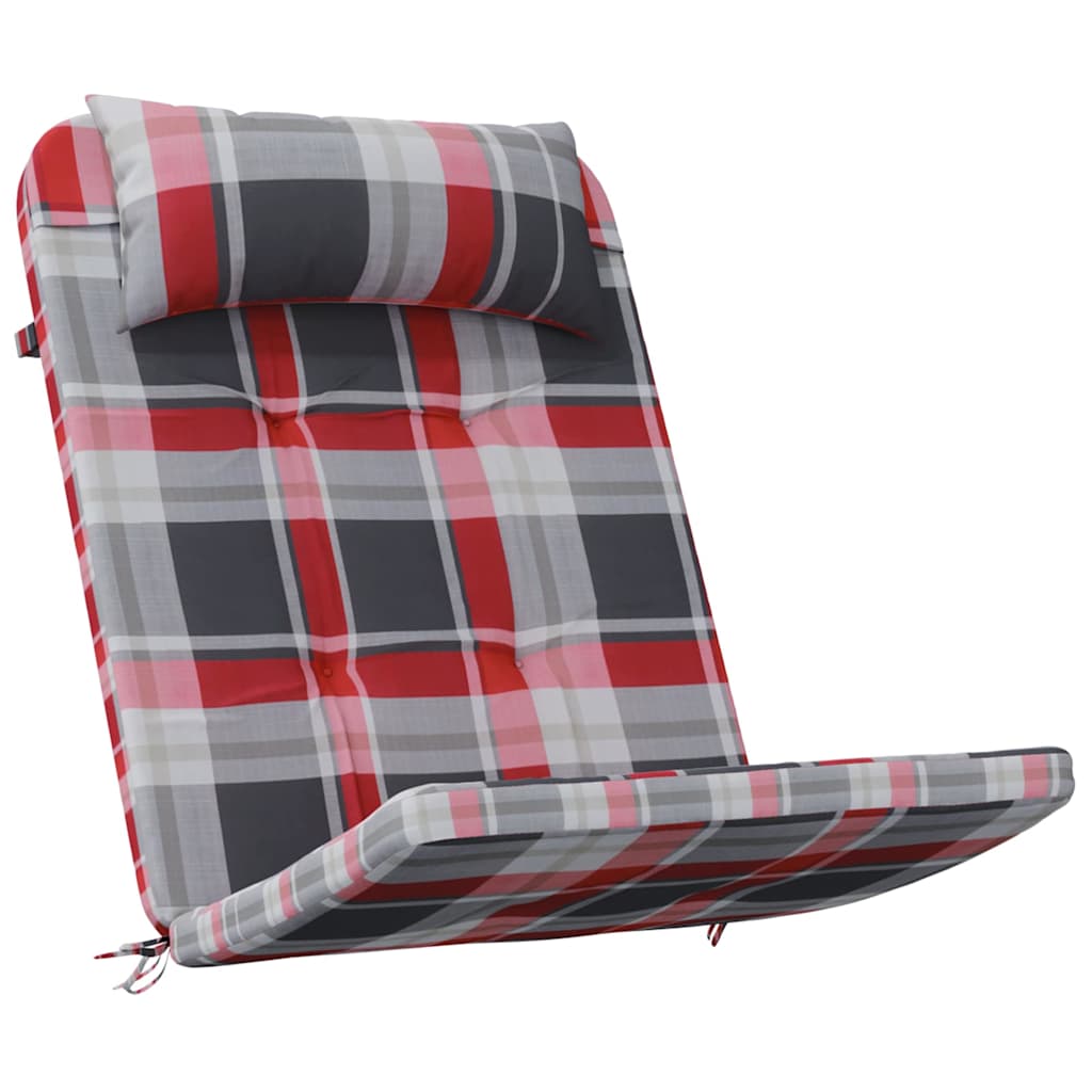 Polštář na židli 2 pcs Vzor červená kostka 58 x 77 x 4.5 cm