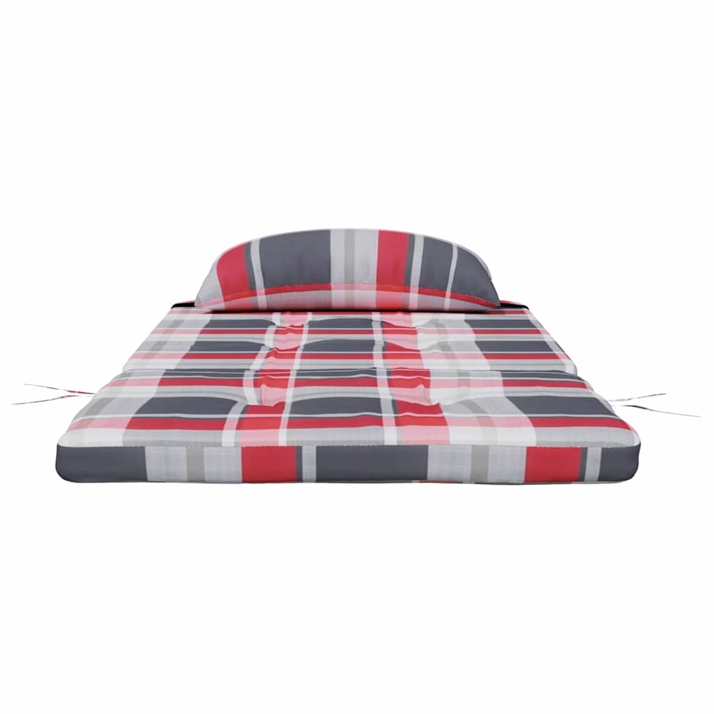 Polštář na židli 2 pcs Vzor červená kostka 58 x 77 x 4.5 cm