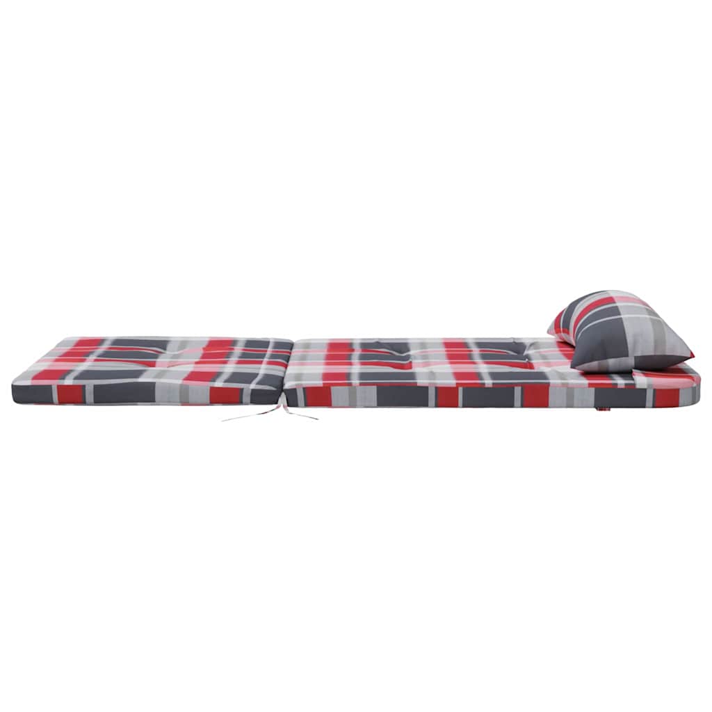 Polštář na židli 2 pcs Vzor červená kostka 58 x 77 x 4.5 cm
