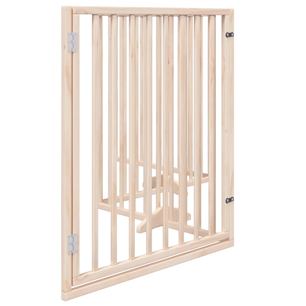 Zábrana pro psy s dvířky skládací 4 panely 320cm topolové dřevo