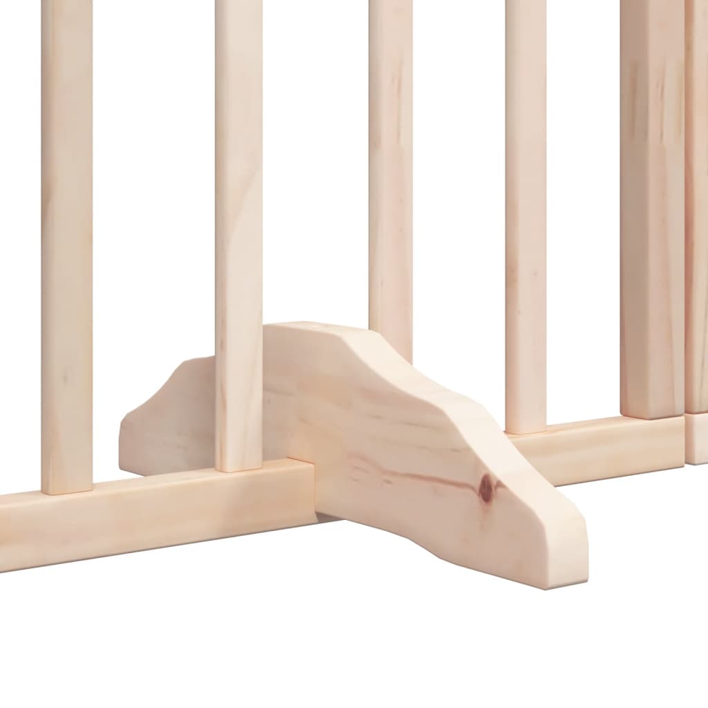 Zábrana pro psy s dvířky skládací 4 panely 320cm topolové dřevo