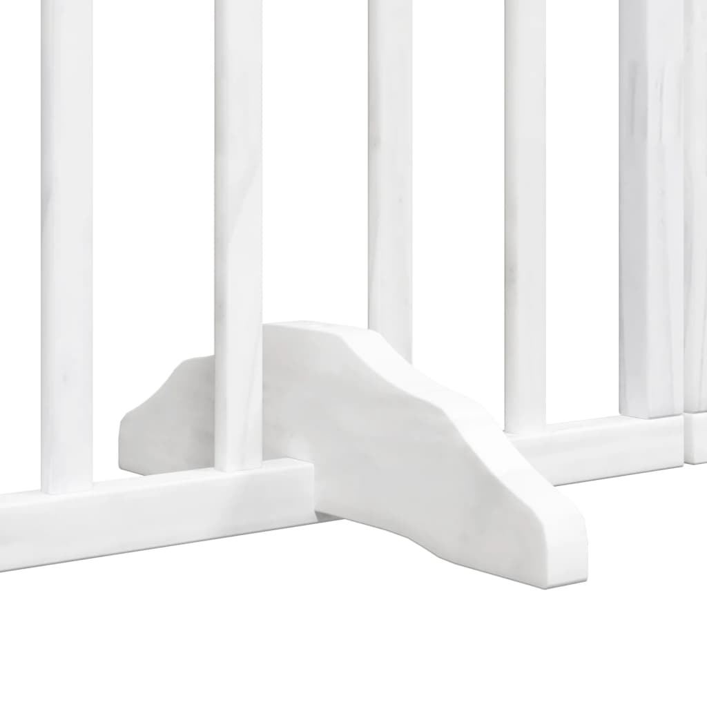 Zábrana pro psy s dvířky skládací 4 panely bílá 320 cm topol