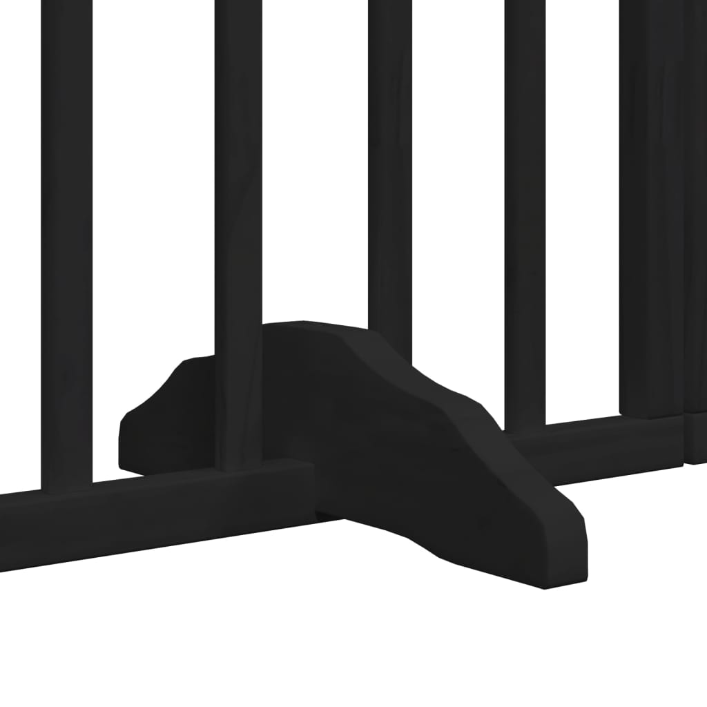 Zábrana pro psy s dvířky skládací 4 panely černá 320 cm topol