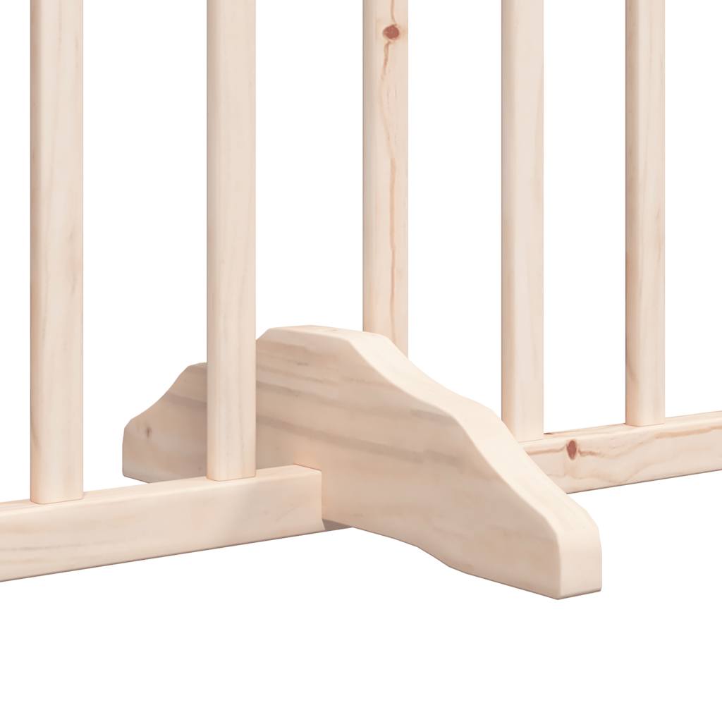 Zábrana pro psy s dvířky skládací 4 panely 320cm topolové dřevo