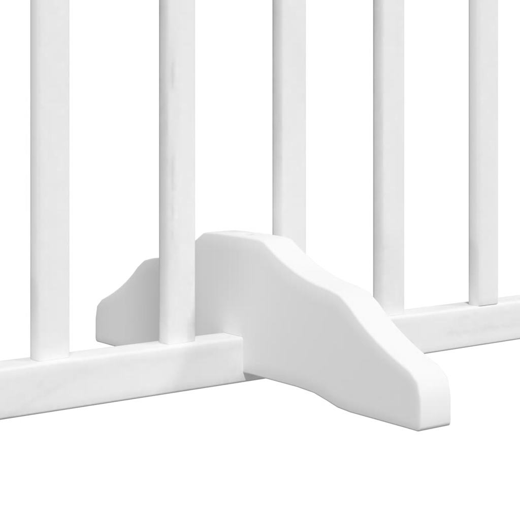 Zábrana pro psy s dvířky skládací 4 panely bílá 320 cm topol