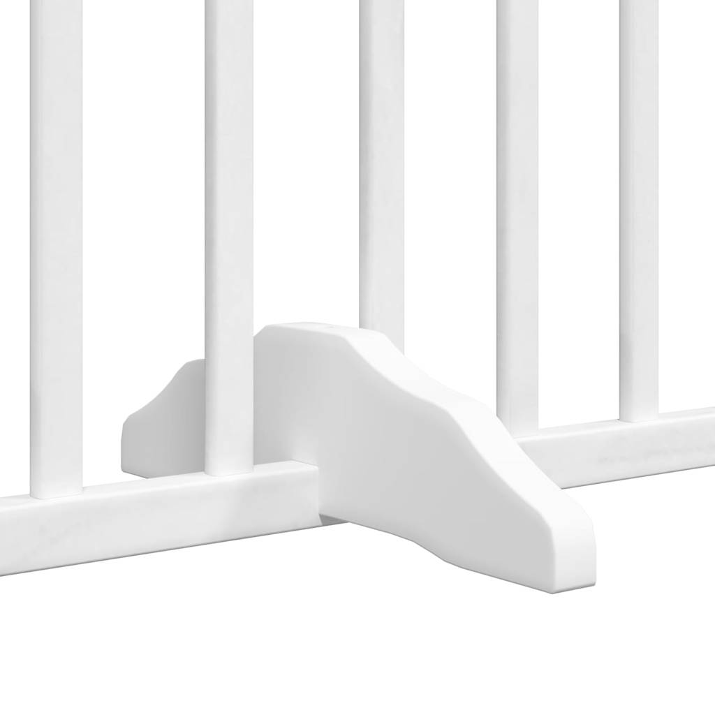 Zábrana pro psy s dvířky skládací 4 panely bílá 320 cm topol