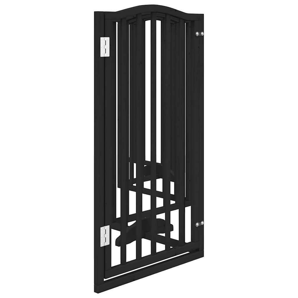 Zábrana pro psy s dvířky skládací 6 panelů černá 300 cm topol