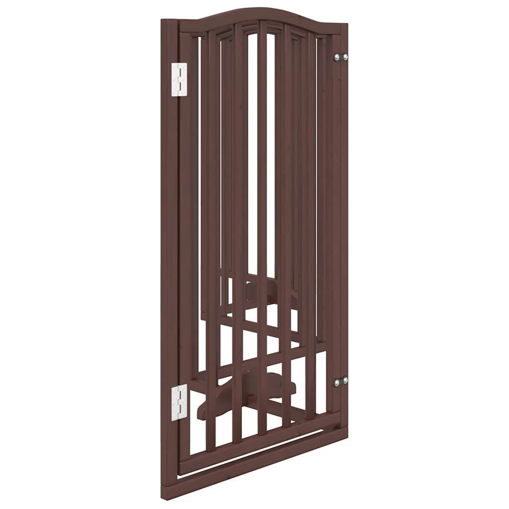 Zábrana pro psy s dvířky skládací 6 panelů hnědý dub 300 cm
