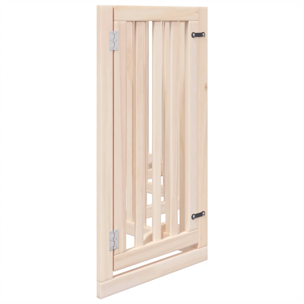 Psí branka s dvířky, skládací, 6 panelů, 300 cm, topolové dřevo