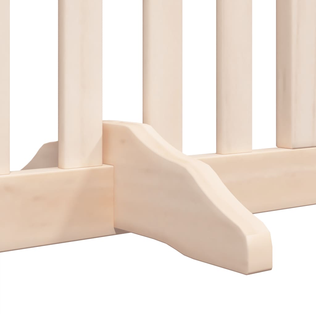 Psí branka s dvířky, skládací, 4 panely, 320 cm, topolové dřevo