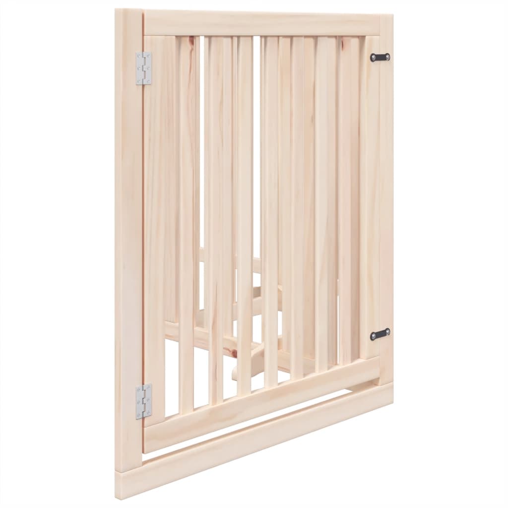Zábrana pro psy s dvířky skládací 4 panely 320cm topolové dřevo