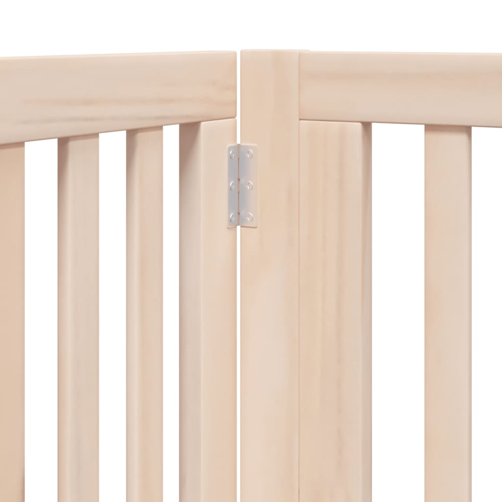 Zábrana pro psy s dvířky skládací 4 panely 320cm topolové dřevo