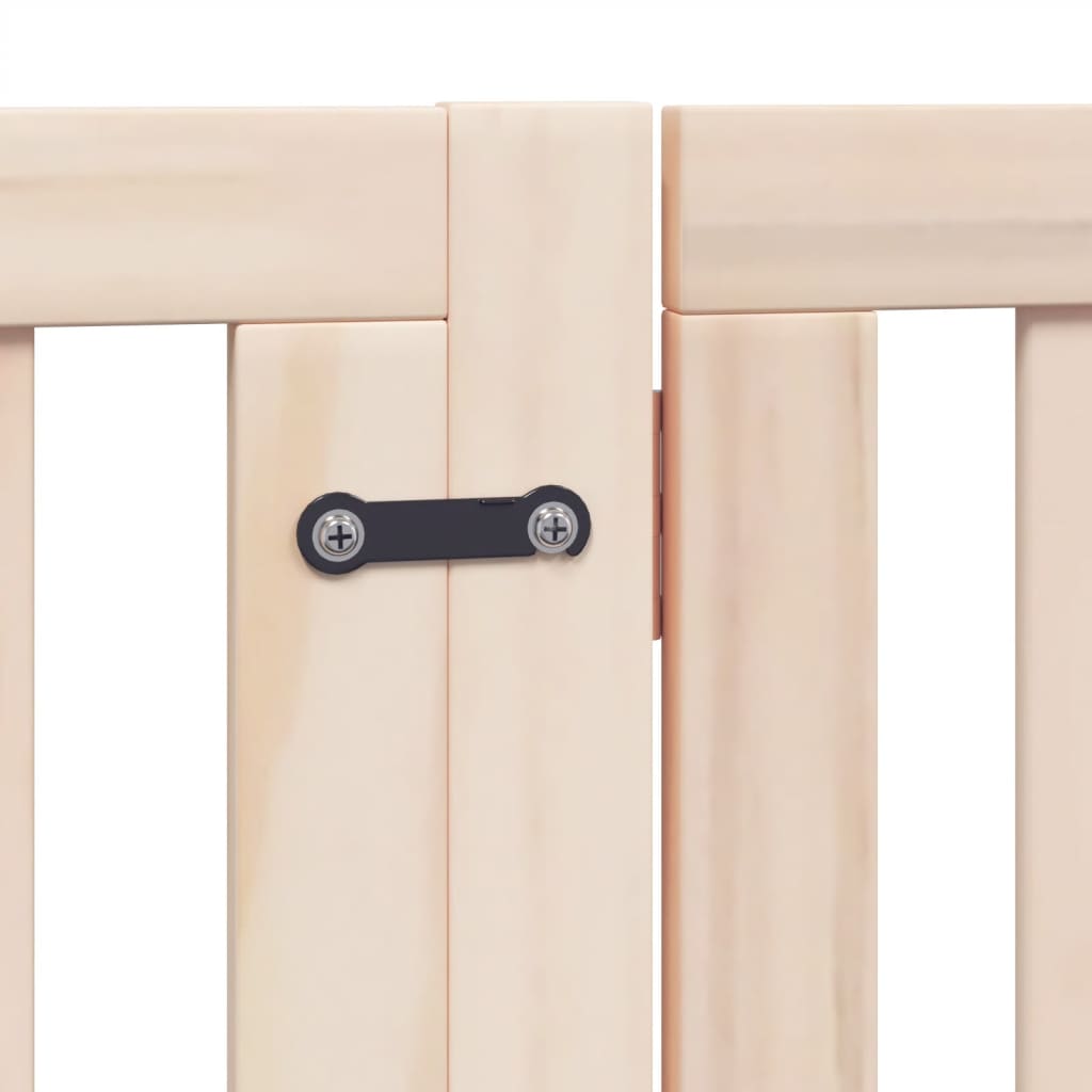 Zábrana pro psy s dvířky skládací 4 panely 320cm topolové dřevo