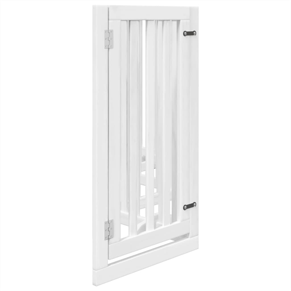 Zábrana pro psy s dvířky skládací 6 panelů bílá 300 cm topol