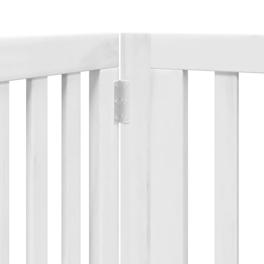 Zábrana pro psy s dvířky skládací 4 panely bílá 320 cm topol