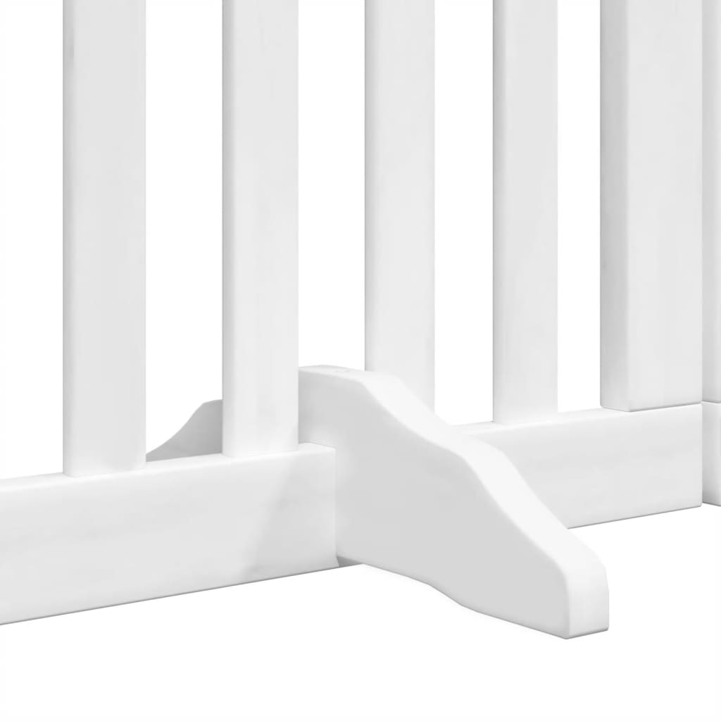 Zábrana pro psy s dvířky skládací 4 panely bílá 320 cm topol