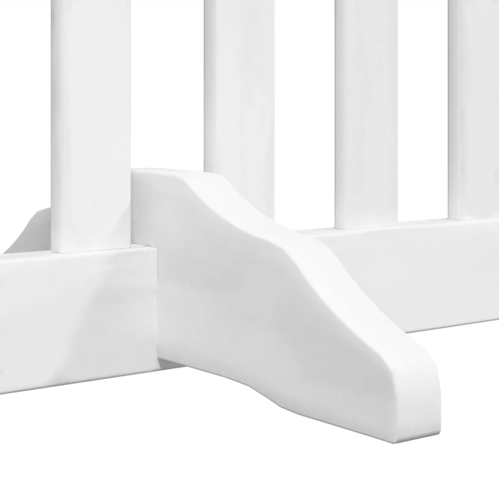 Zábrana pro psy s dvířky skládací 4 panely bílá 320 cm topol