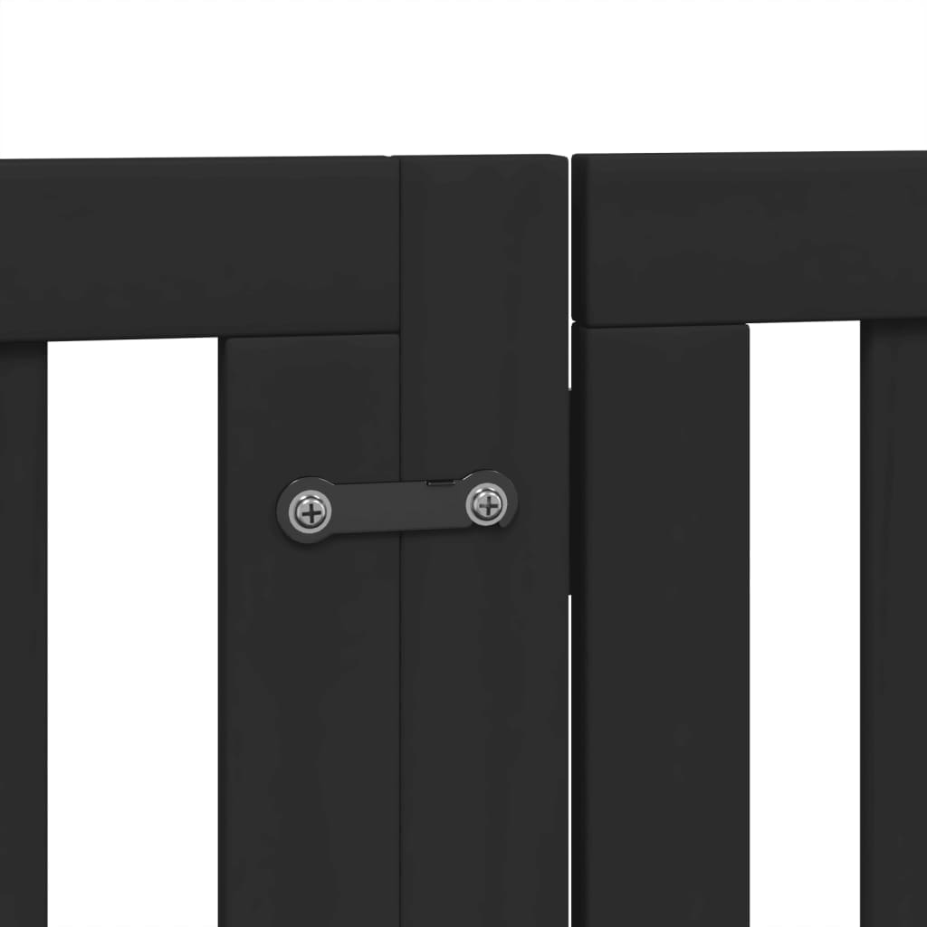 Zábrana pro psy s dvířky skládací 6 panelů černá 300 cm topol