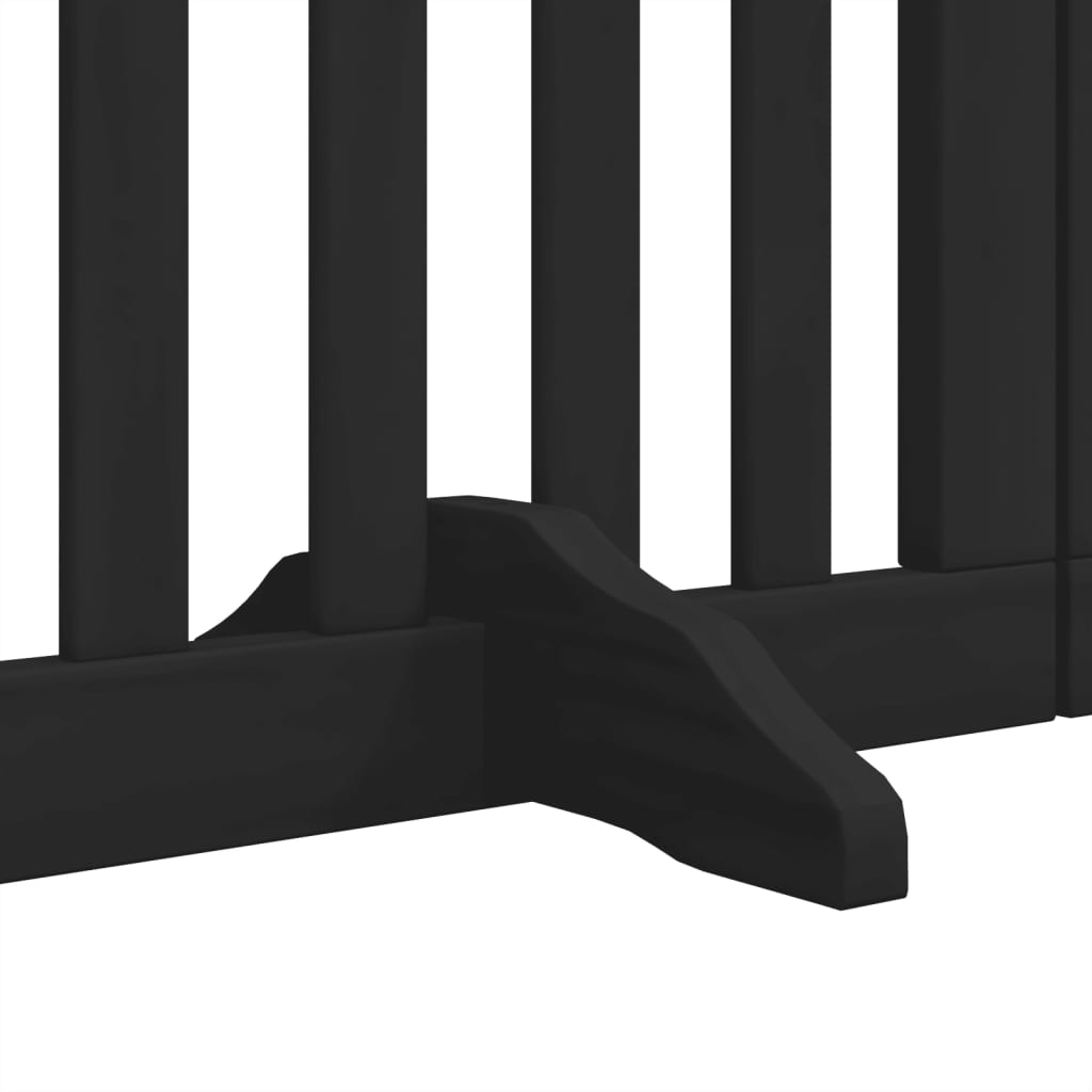 Zábrana pro psy s dvířky skládací 6 panelů černá 300 cm topol